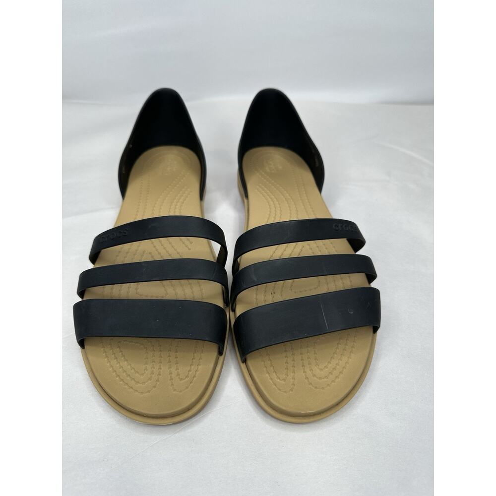 Crocs Sandals Womens 11 Tulum Slide Black Open Toe Comfort Casual Flats Slip On